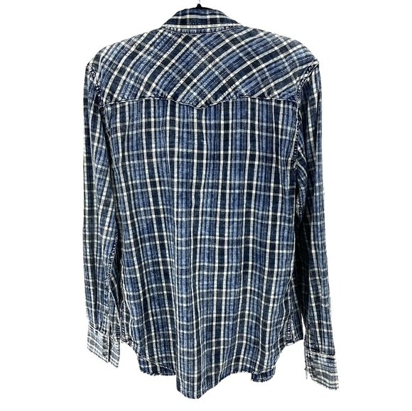 Gap Slim Fit Worn Look Blue Plaid - Picture 4 of 9